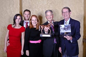 Photo of accepting the American Girl Aged Pacer of the Year Award
